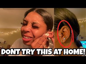 Piercing My Ear from home ☹️😂 (tragus piercing)