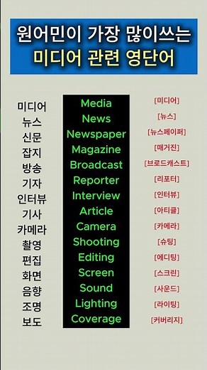 원어민이 많이쓰는 미디어 관련단어 #왕초보영어