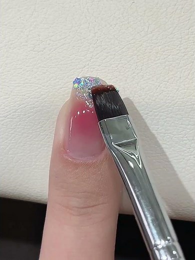 美甲教程｜夏日简约显白腮红气泡亮片美甲 #ネイル #nailart #ネイルアート#美甲教程