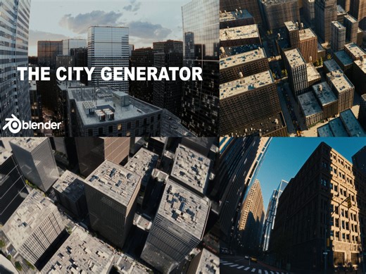【Blender插件】The City Generator v2.4 现代城市生成器建筑楼街道