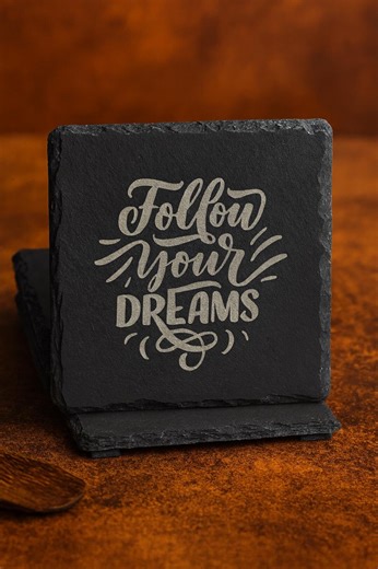 Custom Laser Engraved Slate Coasters – Personalized Bar & Home Decor - Etsy