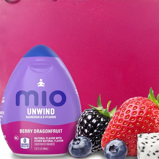 (12 pack) Mio Unwind Berry Dragonfruit Liquid Water Enhancer with Magnesium & B Vitamins, 1.62 fl oz Bottle