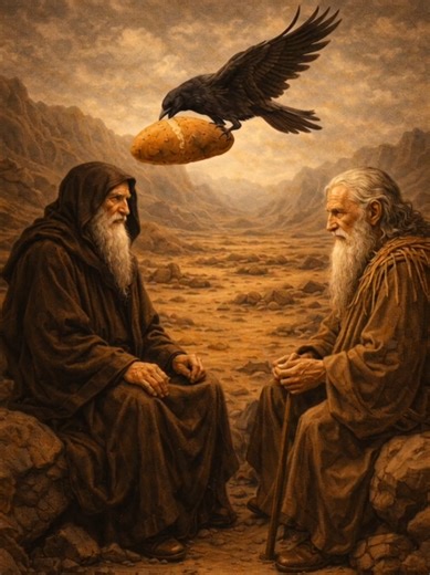 Ο πιο όμορφος «καβγάς» στην ιστορία της ερήμου! 😲 Όταν ο Μέγας Αντώνιος συνάντησε τον Άγιο Παύλο, συνέβη ένα θαύμα: Ένα κοράκι έφερε ολόκληρο καρβέλι ψωμί. 🐦🍞 Κι εκεί ξεκίνησε η διαφωνία τους... όχι για το ποιος θα φάει περισσότερο, αλλά για το ποιος θα τιμήσει τον άλλον, δίνοντάς του την πρωτιά να το κόψει. Τελικά, το έκοψαν μαζί. Αυτό είναι το μάθημα: Η πραγματική πνευματική πρόοδος φαίνεται στο πώς συμπεριφερόμαστε στον αδελφό μας. 🙏 #ορθοδοξια #ταπεινωση #αγιοι #αγαπη #γεροντικο