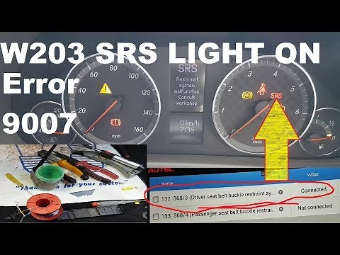 Mercedes CLC W203 SRS light on. Error 9007. Fault finding and repair.