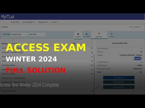 Access Test Winter 2024 Complete Solution | MS Access Final Exam | MyITLab Pearson