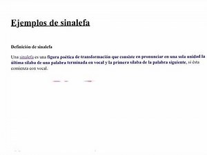 La Sinalefa explained in English with Español examples.