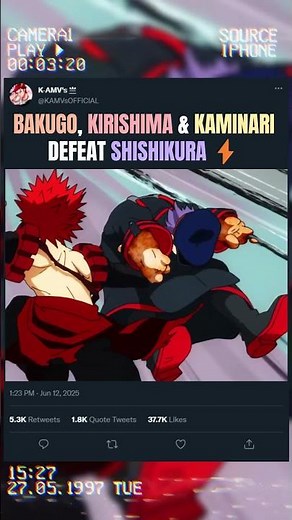 BAKUGO, KIRISHIMA & KAMINARI DEFEAT SHISHIKURA⚡ | #anime #animeedit #myheroacademia