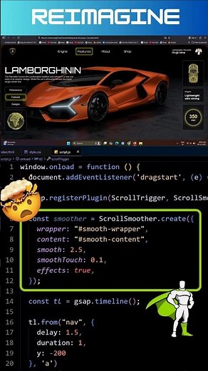 How to Create Amazing Lamborghini Car Website | GSAP Animation | ScrollTrigger | Super CAr Website