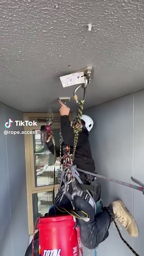 Rebelays for days! Hard work getting these installed with no where to put your feet and drilling overhead. Makes the completion so much sweeter though. Great process driven installation. #heightsafety #ropeaccesstechnician #abseiling #workingatheights #anchortesting #rebelay