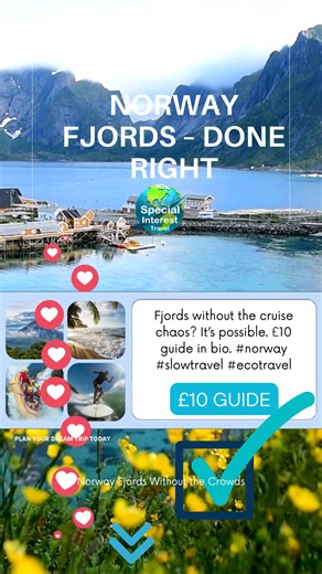 Mega cruise ships overwhelm tiny fjord towns. Local boats = fewer emissions deeper experiences. Want the full £10 eco-guide? Comment GUIDE | Special Interest Travel