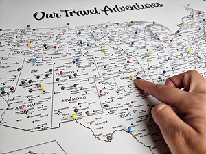 Personalized US Travel Map: Push Pin Framed Canvas, National Parks - Etsy