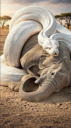 Rare footage: Giant python tries to take down an elephant in the wild