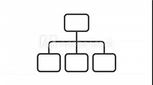 Animated branched process icons. Charts line animation library. Category diagram. Classification scheme. Black illustrations on white background. HD video with alpha channel. Motion graphic