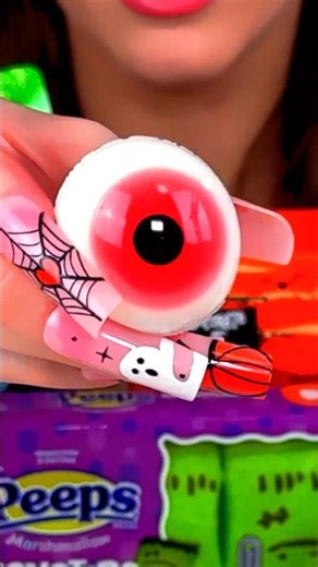 💀 ASMR Eating Trolli Jelly Eye 👁️ | #Squishy #ASMR #SpookyCandy #HalloweenASMR #Trolli #Satisfying