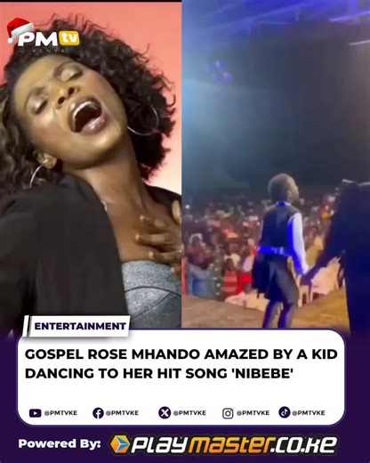 Gospel Singer Rose Mhando left in surprise by a young girls' unexpected dancing style to her hit song 'Nibebe' on stage #pmtvke #pmtvupdates #trending #viralvideos #rosemhando Subscribe to our Youtube channel; https://www.youtube.com/@PMTVKE Follow our Telegram page; https://t.me/ D6jXfs8J6mo5OTQ0