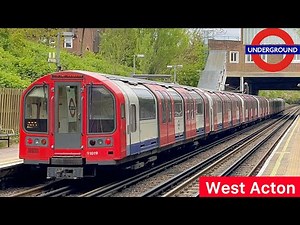 London Underground Central Line 1992 Stock Trains at West Acton tube station