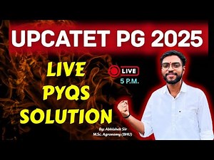 UPCATET PG 2025 | MSc Agriculture | LIVE PYQ Solution | Previous Year Questions with Explanation 📑🔥