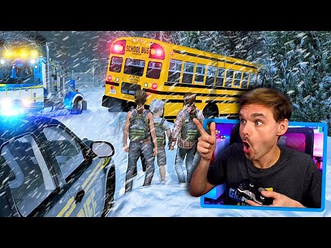 School bus gets in BIG TROUBLE during a snow storm! (GTA 5 Mods) #GTA5Mods