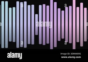 Visual representation of sound waves with colorful gradient bars on black background, illustrating audio signal and music production elements.