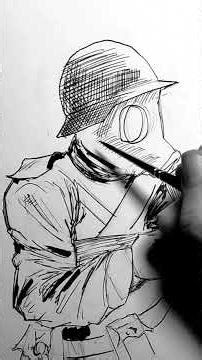 drawing a ww1 Germania soldier, full video on my channel #fyp #ww2 #art