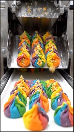 Rainbow Momos Making Machine 🌈 | Viral Food Video#RainbowMomos #MomosMachine #FoodMachine #shorts