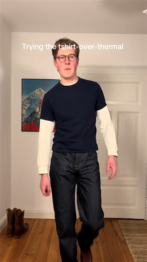 Tshirt Over Waffle Thermal Shirt Outfit Ideas