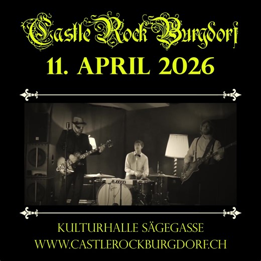 Yabba & the Noise Factory bringen zum ersten Mal in der CastleRock Geschichte Blues Rock als Opener in die Sägegasse. Bevor es dann mit Violinen Metalcore zu @NICETOEATYOU und bis zum Nu Metal von @Chaoseum weitergeht. 😍👌🏻 Bist du bereit dazu? Tix gibts bei Eventfrog und Ticketcorner 🤘🏻