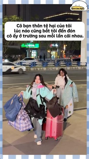 My awful best friend always makes me pick her up from school after every argument :))