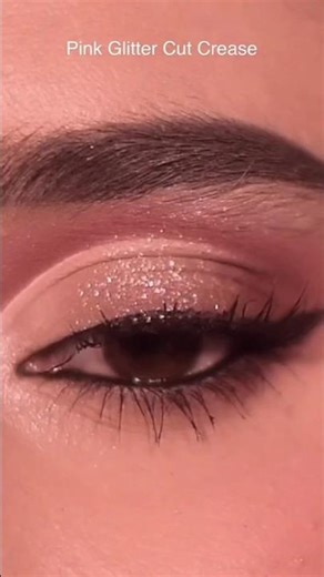 Pink Glitter Cut Crease Eye Makeup Tutorial | Glam Party & Wedding Look#shortsviral #eyemakeup