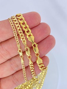 Solid 18K Gold Curb Chain - Heavy Cuban Link Necklace 2.5mm 4mm 5.5mm Solid 18kt Curb Cuban Chain, Solid Link Curb 750 Purity - Etsy