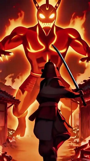 Samurai vs Fire Demon: The Attack #animefight #samurai #animebattle #epicfight #2danimation
