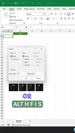 Ish Excel Tutorial mei shikenge ki kaise bina dynamic function ke like sequence function ke series mei id's ko likhte hai. Dhanaywad! #Excel #exceltips #DataEntry #accounting #spreadsheets | SUS ONLINE