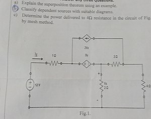 a) Explain the superposition theorem using an example.(6) Clas... | Filo