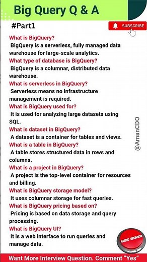 Big Query Top 10 Interview Questions & Answers #Part1