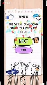 Brain Test 2 Tom's Adventure level 16 solution or walkthrough