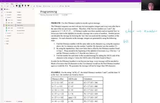 ACSL Intermediate Division Contest 2 Programming Problem 2021 - 2022