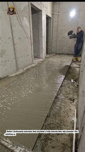 Perfect Concrete Floor Leveling Technique | Satisfying Construction Process