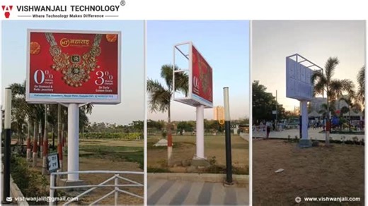 Vishwanjali_Technology on Instagram: "Unipole Outdoor Advertising Led Screen installed successfully. It's a perfect way to display our advertising by this pole led screen at premium location with minimum space required to install. Cost effective solutions with maximum results producing advertising in minimum time frame installation. Contact Us For More Details: +91 9561790123 Info@vishwanjali com www.vishwanjali.com Indoor & Outdoor Led Screen Manufacturing Company."