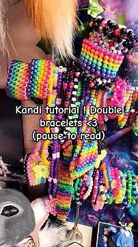 Kandi double bracelet tutorial 💖 #kandi #kandikid #therian #therianpride #therianthropy #tutorial
