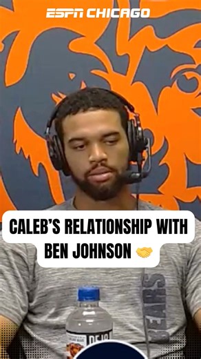 98K views · 1K reactions | EXCLUSIVE: Inside Caleb Williams’ Growing Bond with Bears Head Coach Ben Johnson | Bears Camp 2025 FULL INTERVIEW WITH CALEB: https://bit.ly/4ouQLHI #CalebWilliams #BenJohnson #ChicagoBears #BearsCamp2025 #WaddleAndSilvy #BearDown #NFLTrainingCamp #QB1 #BearsNation #ESPNChicago #BearsHype #NFL2025 #RookieQB #BearsFuture #HardKnocksBears | ESPN Chicago | Facebook