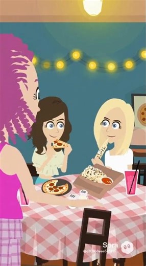 violy wants to sit with ariana and lucy in the pizza restaurant