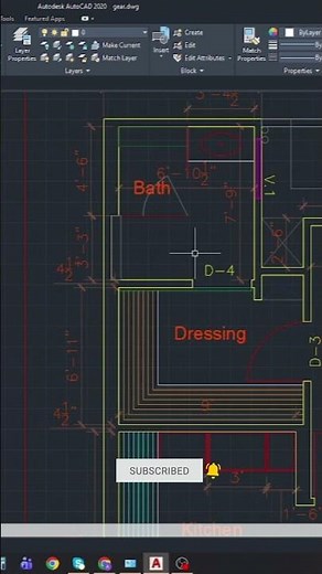 AutoCAD House Plan 25×45 ft – Smart Design for Small Plot | #autocad #trending #shorts