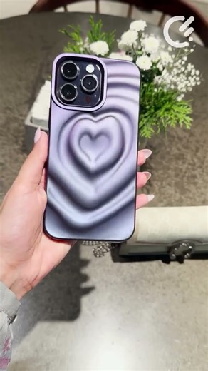 3D Heart Ripple Case for iPhones | Black Design with Full Protection