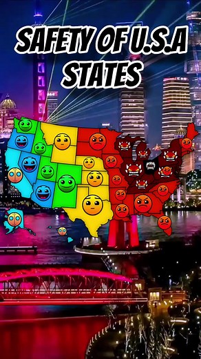 Safety of U.S.A states!#usa#maps#geography