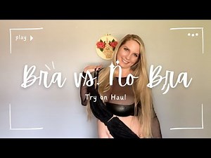 Transparent try-on, bra vs. no bra, stability test, black mesh top