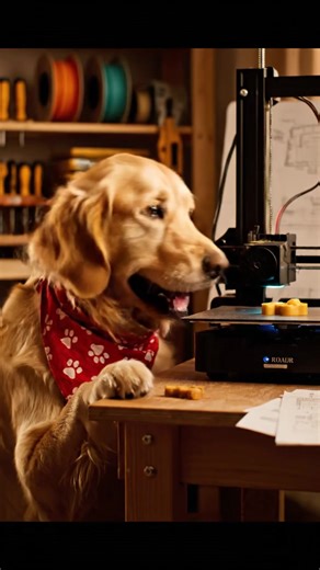 Printer Problems? 🐶 Where there is love, there are always wishes #doglover #petcomedy #goldenretriever #3dprinting #snacktime