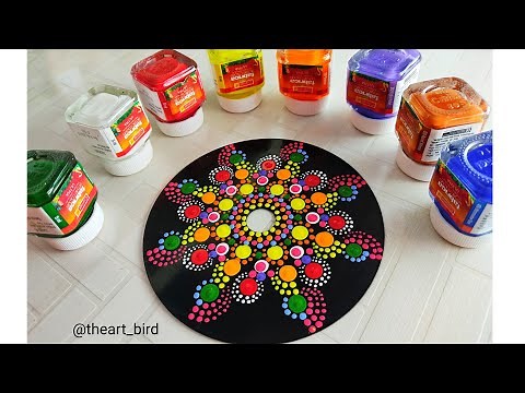 How to draw Dotted Mandala on CD ll Mandala art on CD ll Mandala art for beginners ll Dot painting