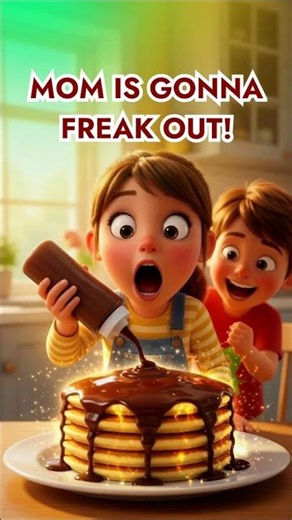 Leo’s Yummy Choco Volcano Surprise! 🥞🍫 #shorts