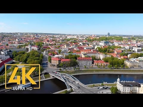 4K Aerial View of Vilnius, Lithuania - 3 HRS Urban Life Drone Video