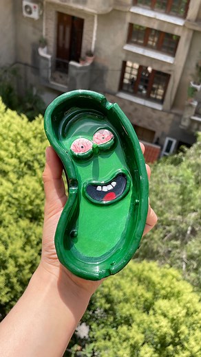 CLAYTIVITIES 🍒 | Pickle rick ashtray !! 🥒 #clay #airdryclay #ashtrays #picklerick | Instagram